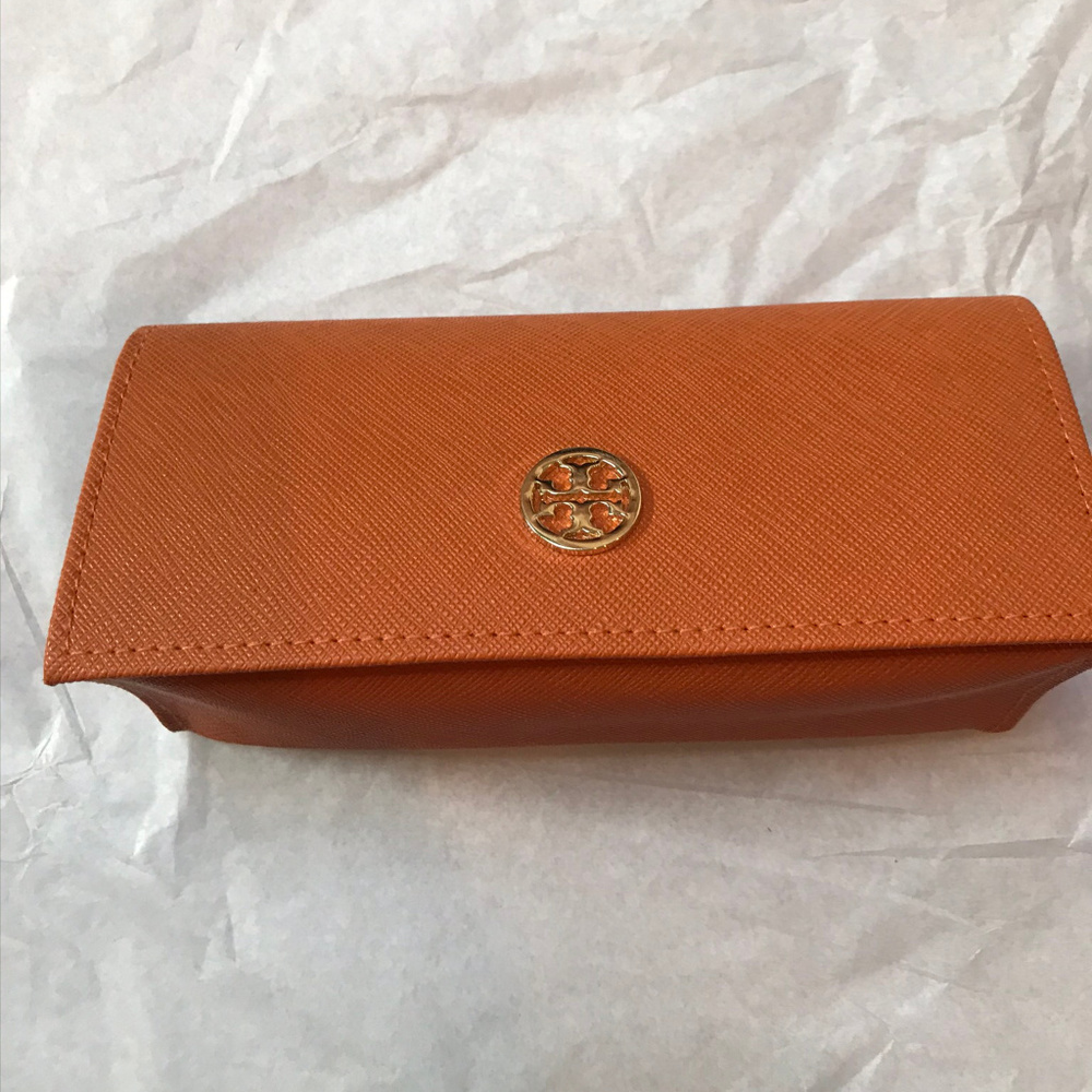 Tory Burch Orange Rouge Eyeglass Case